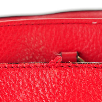 Gucci Pebbled Calfskin Medium Soho Chain Shoulder Bag Tabasco Red 7 of 11