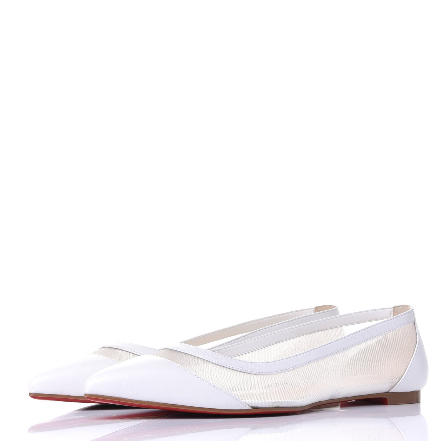 Christian Louboutin Kid Rete Galativi Flats 40 Version Bianco 3 of 11