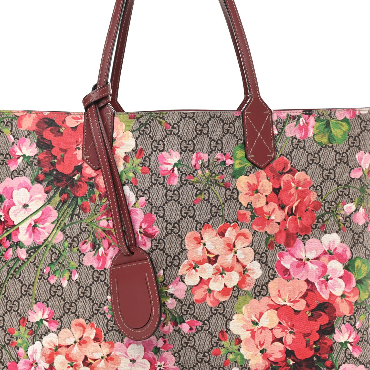GG Supreme Monogram Blooms Medium Reversible Tote Beige Multicolor Dry Rose