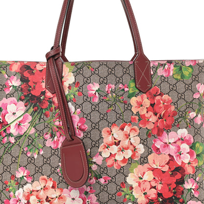 Gucci GG Supreme Monogram Blooms Medium Reversible Tote Beige Multicolor Dry Rose 10 of 22