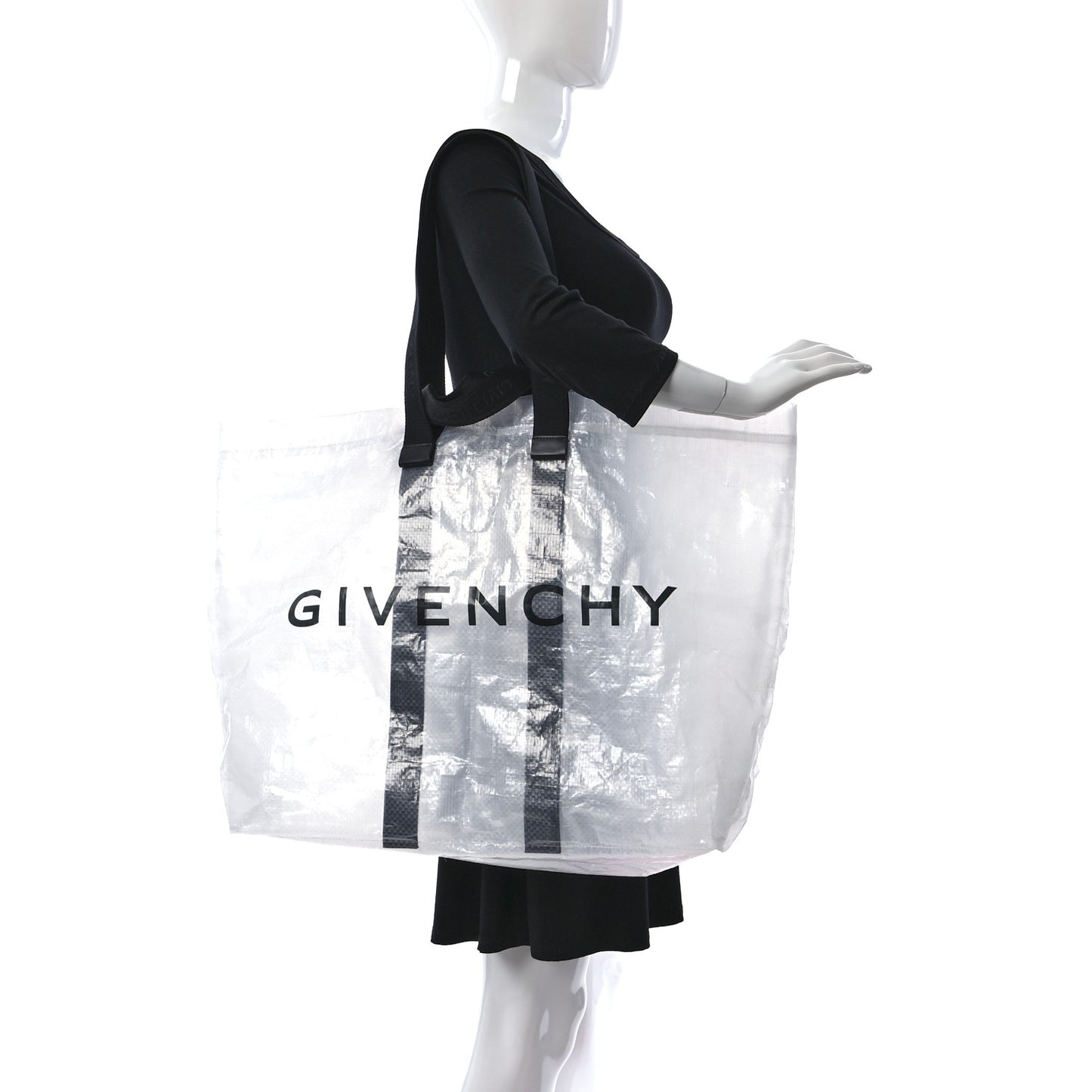 Nylon Large G Shopper Transparent Tote