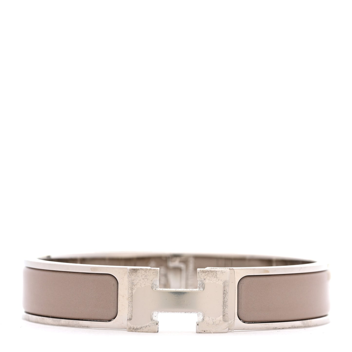 Enamel Narrow Clic Clac H Bracelet PM Marron Glace