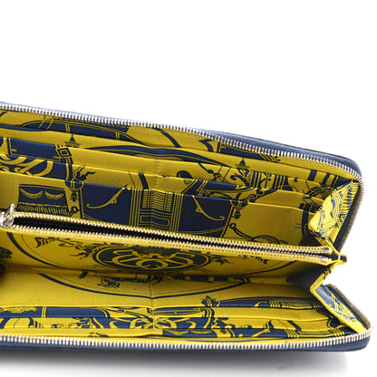 Hermes Epsom Silk'In Wallet Bleu Saphir Fauve Lime 5 of 9