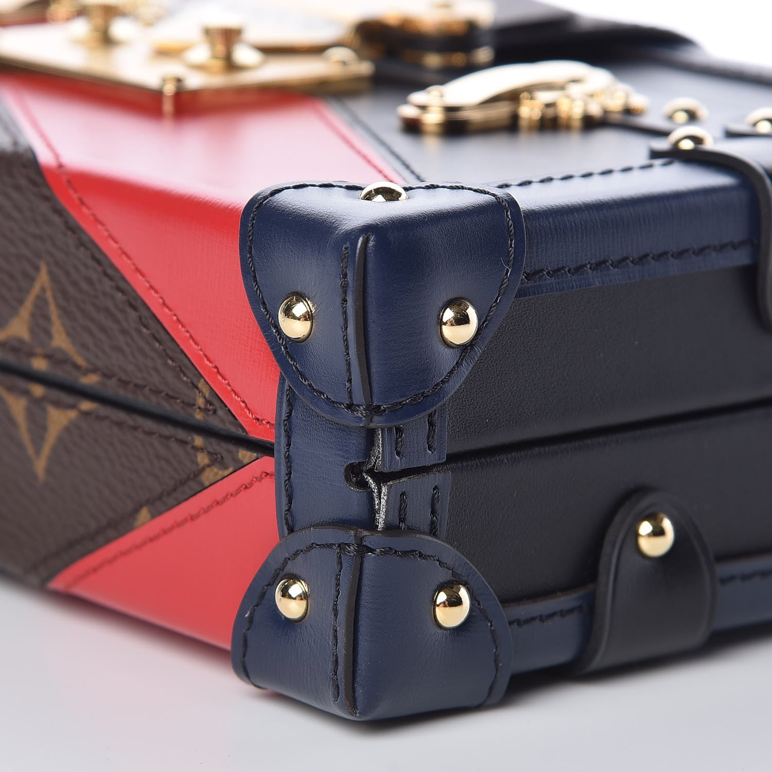 Louis Vuitton Monogram Malletage Print Petite Malle Marine Rouge 6 of 9