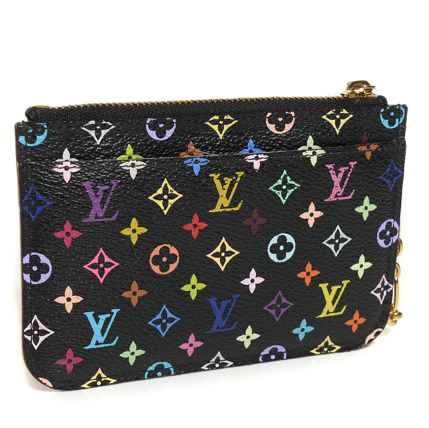 Louis Vuitton Monogram Multicolor Key Pouch Black Violet 3 of 8