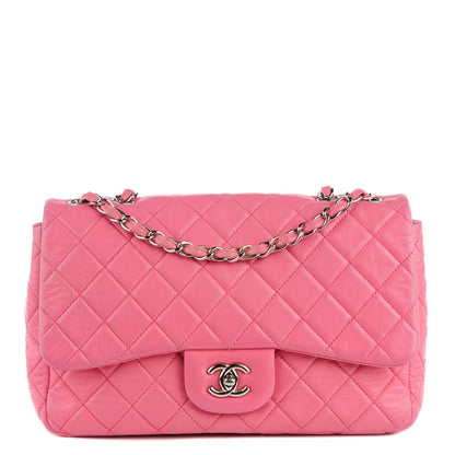 Chanel Lambskin Quilted Jumbo Single Flap Pink 1 of 9