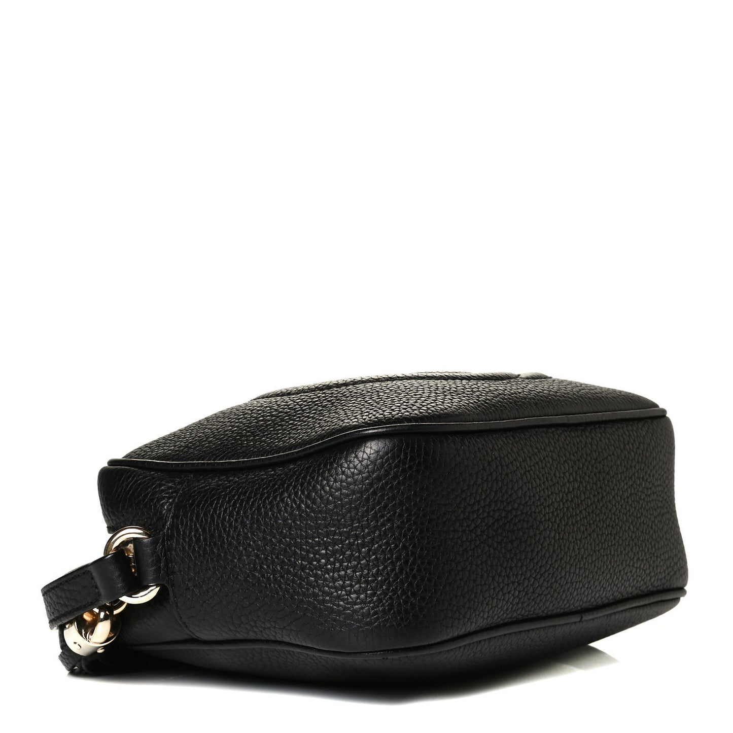 Pebbled Calfskin Small Soho Disco Bag Black