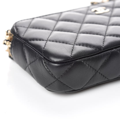 Chanel Lambskin Quilted Small Clutch With Chain Black 5 of 16