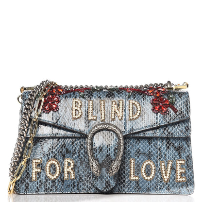 Gucci Snakeskin Blind For Love Embroidered Small Dionysus Shoulder Bag Ultramarine Multicolor 1 of 7