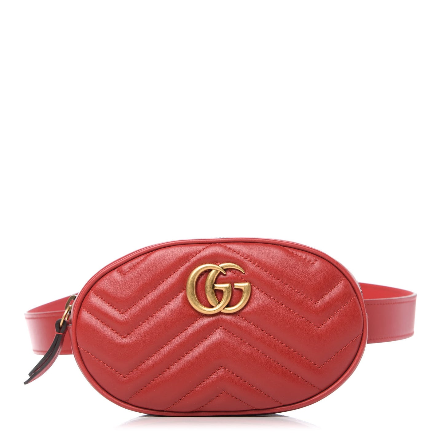 Calfskin Matelasse GG Marmont Belt Bag 85 34 Hibiscus Red
