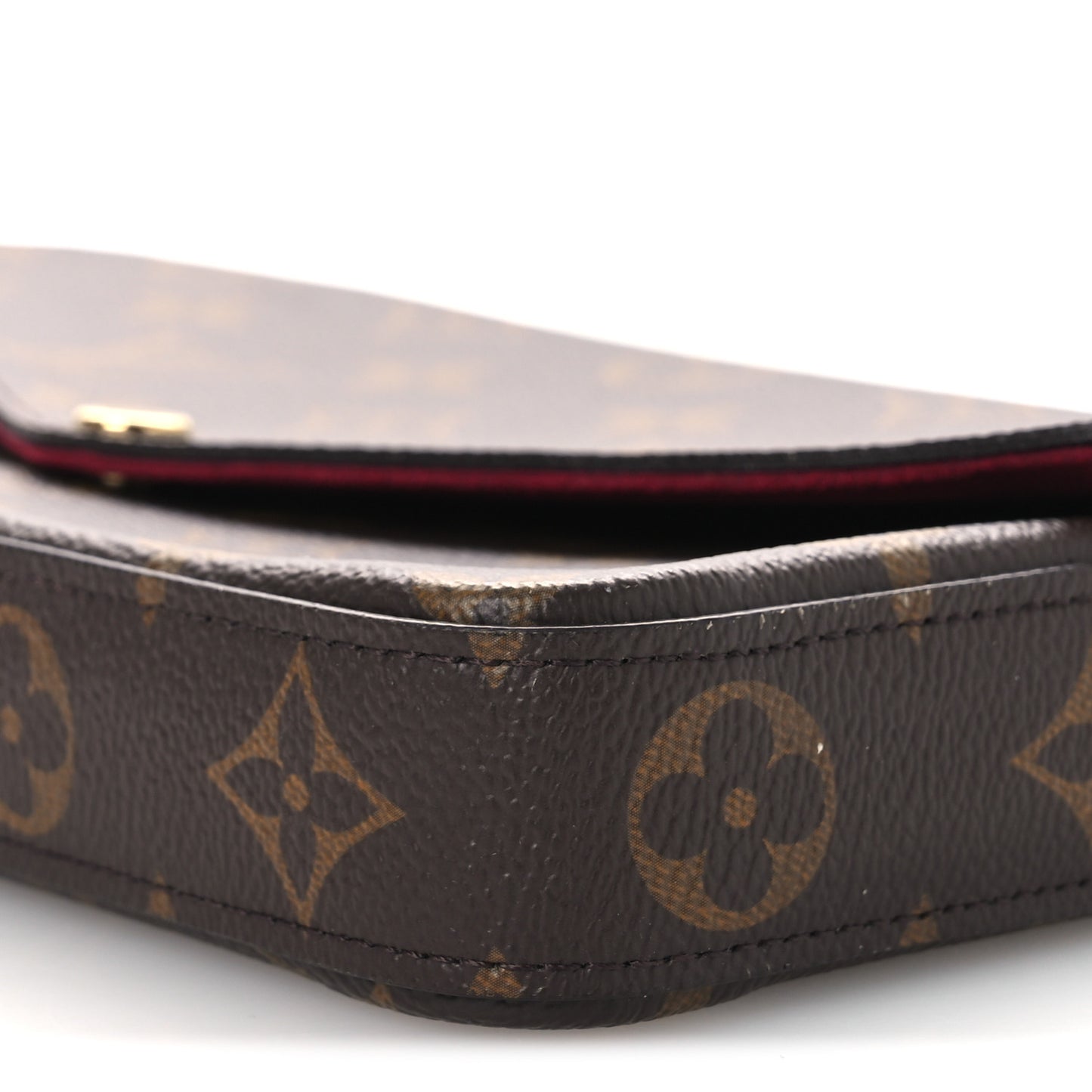 Monogram Pochette Felicie Chain Wallet Fuchsia