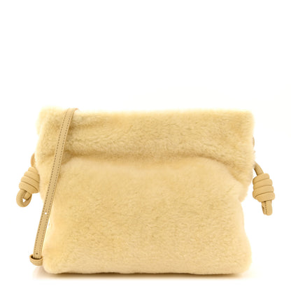 Loewe Shearling Flamenco Knot Clutch Cream 1 of 11