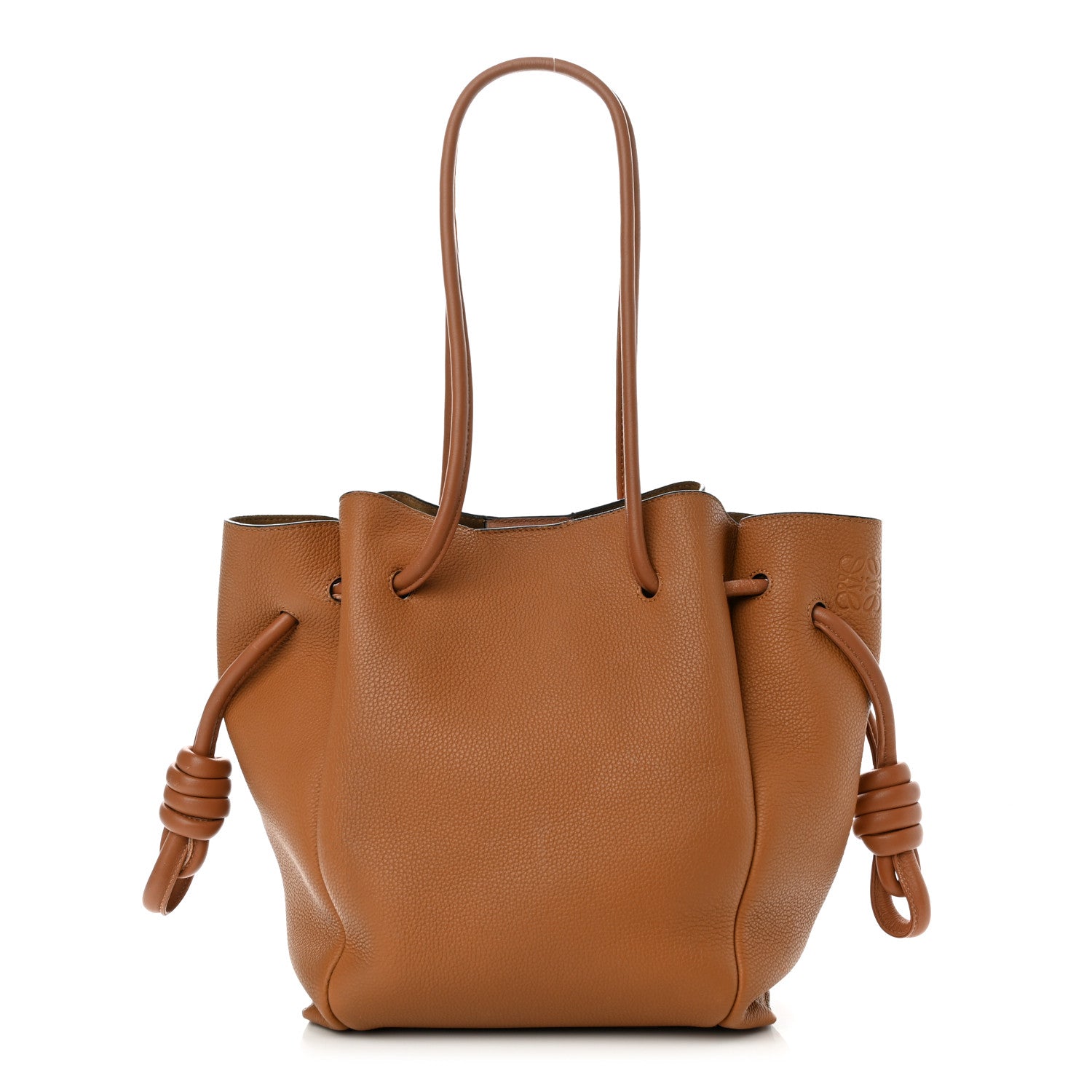 Loewe Calfskin Small Flamenco Knot Bag Caramel 1 of 14