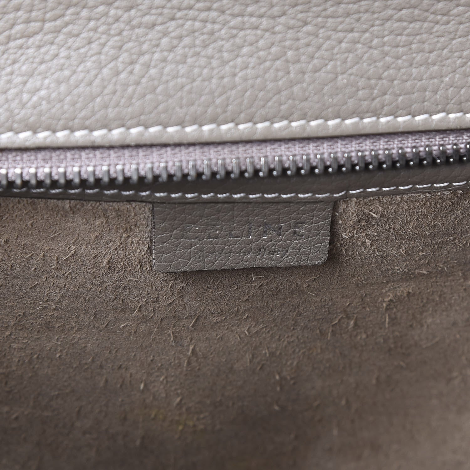 Celine Drummed Calfskin Nano Luggage Souris 9 of 13