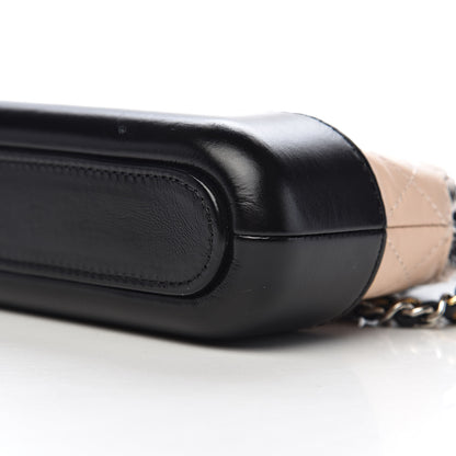 Chanel Aged Calfskin Quilted Small Gabrielle Clutch With Chain Beige Black 11 of 15