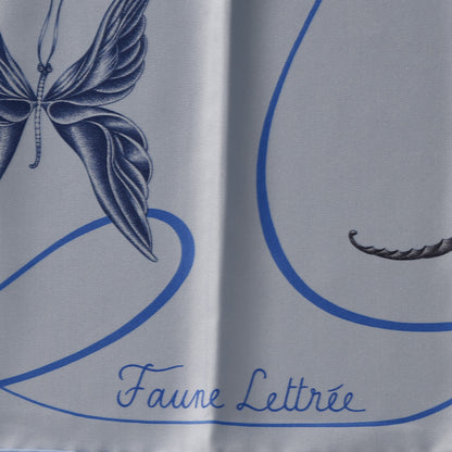 Hermes Silk Faune Lettree Scarf 90 Lagon Myosotis Multicolore 6 of 6