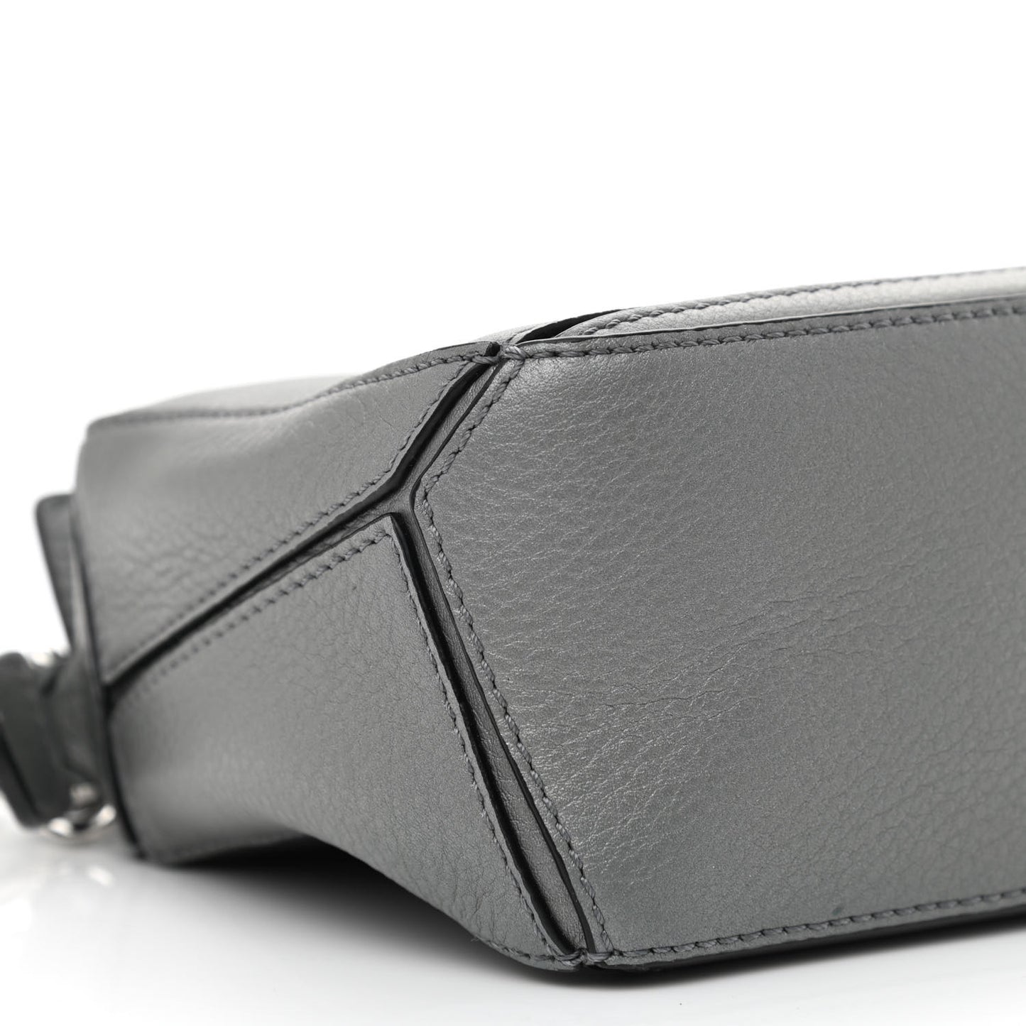 Metallic Calfskin Mini Puzzle Bag Gunmetal