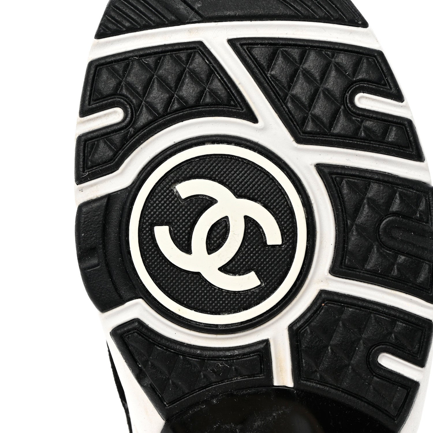 Chanel Suede Calfskin Printed CC Sneakers 38.5 Black 6 of 9