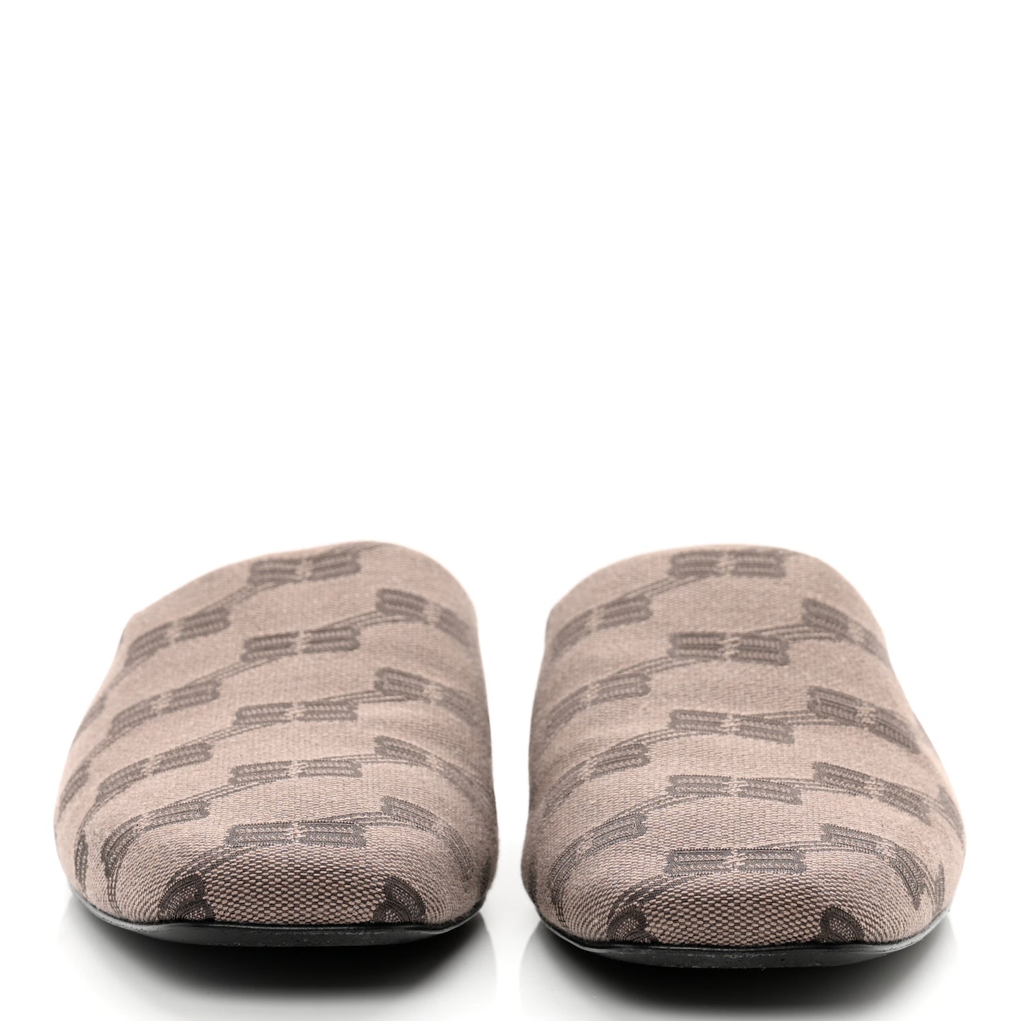 Jacquard BB Monogram Cosy Mules 37 Dark Mink Grey Dark Brown