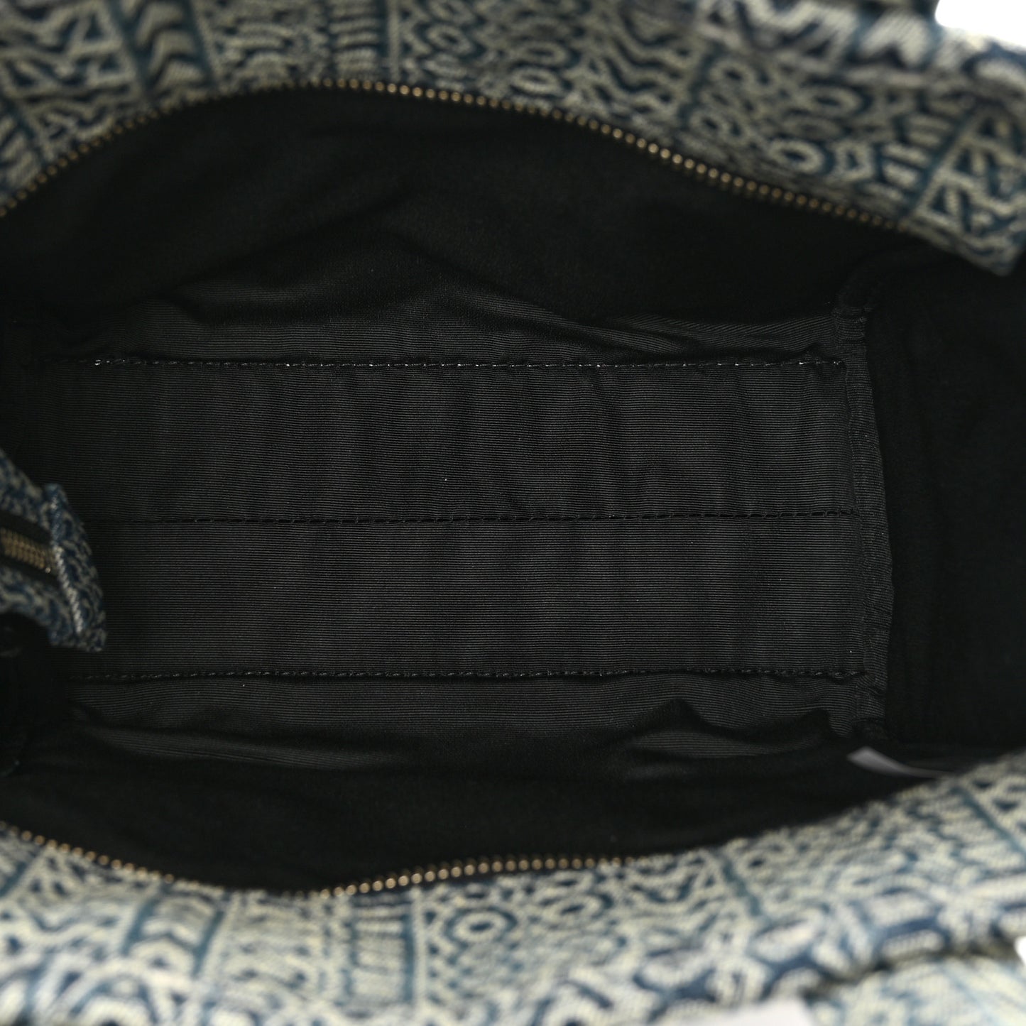 Cotton Washed Monogram Denim Medium Tote Bag