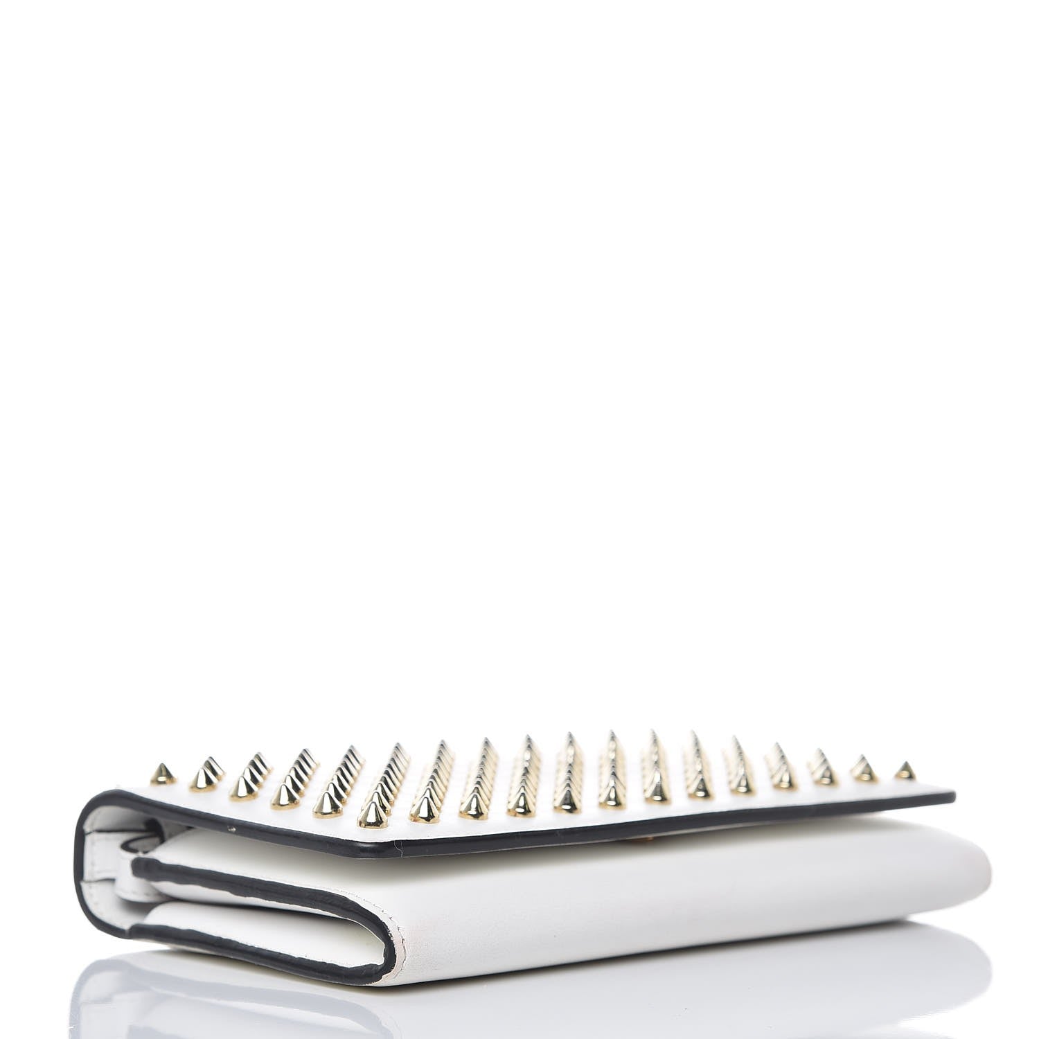Christian Louboutin Calfskin Macaron Spiked Flap Wallet White 5 of 15