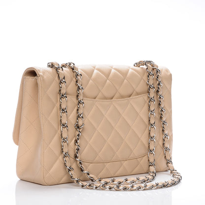 Chanel Caviar Quilted Jumbo Single Flap Beige Clair 3 of 7