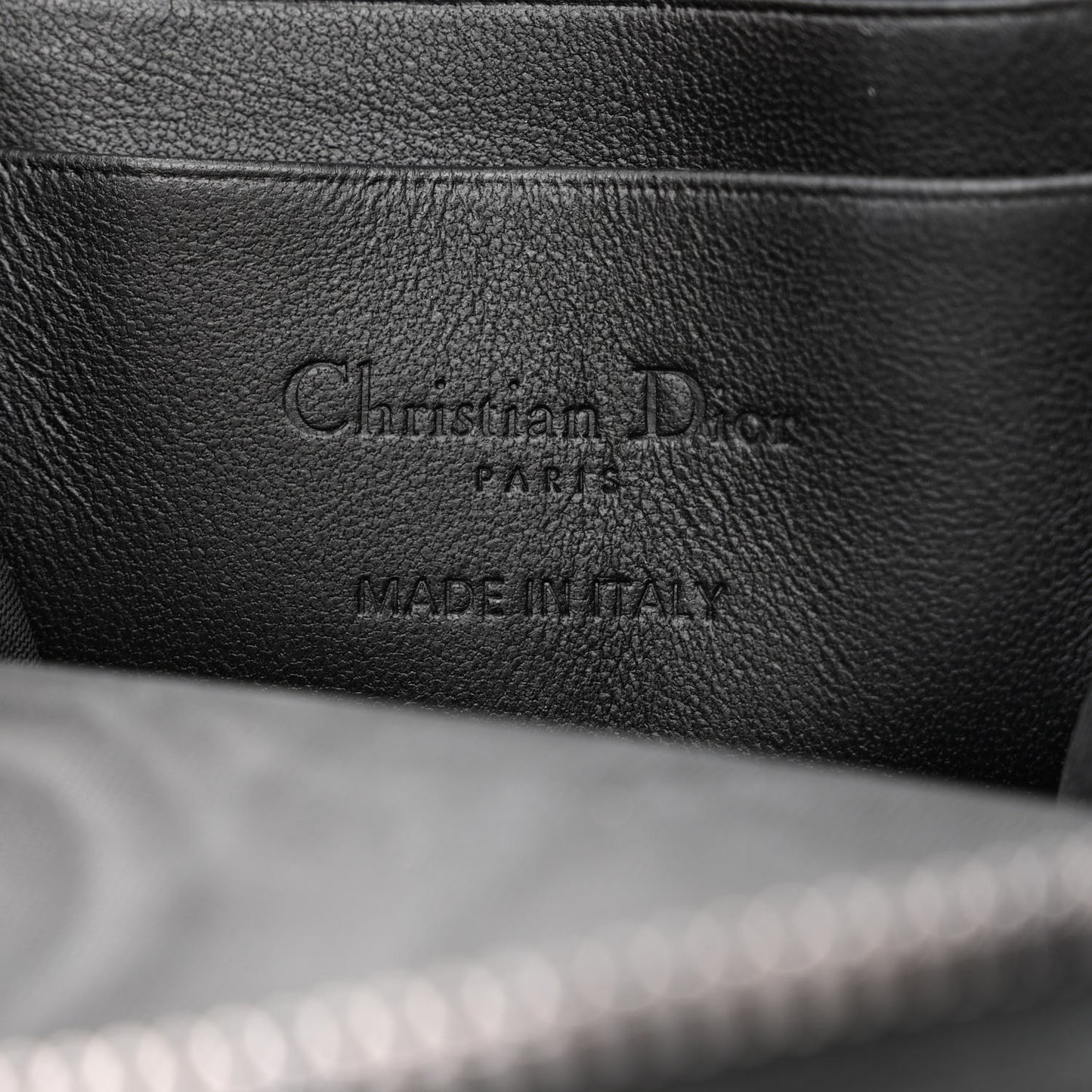 Lambskin Cannage Lady Dior Phone Holder Black