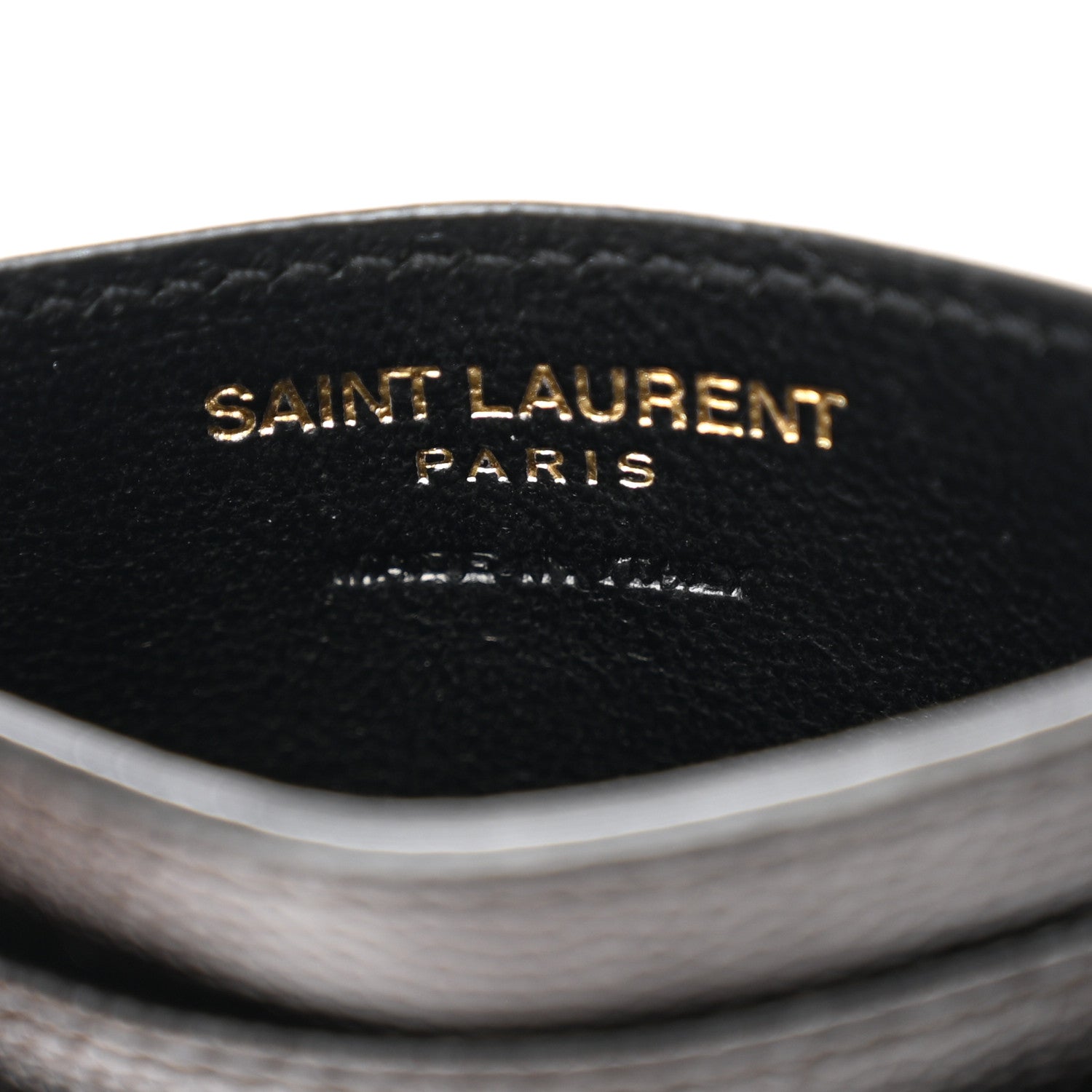 Saint Laurent Grain De Poudre Matelasse Chevron Monogram Credit Card Case Black 6 of 7