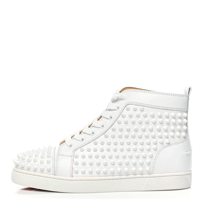 Christian Louboutin Calfskin Womens Louis Spikes Flat Sneakers 39.5 White 1 of 16