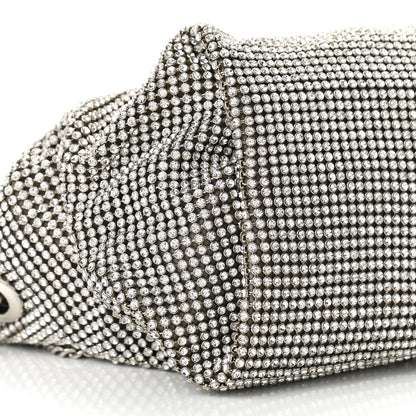 Jimmy Choo Satin Crystal Embellished Bonny Shoulder Bag Silver 9 of 10