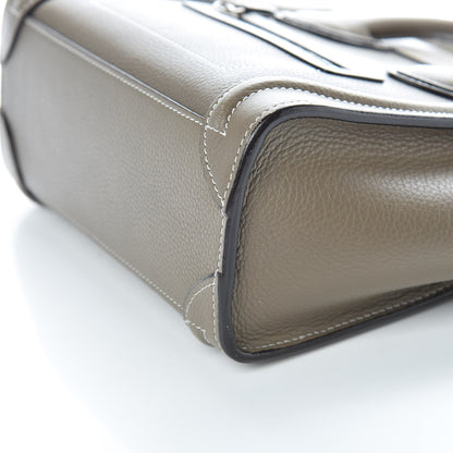 Celine Drummed Calfskin Nano Luggage Souris 10 of 11