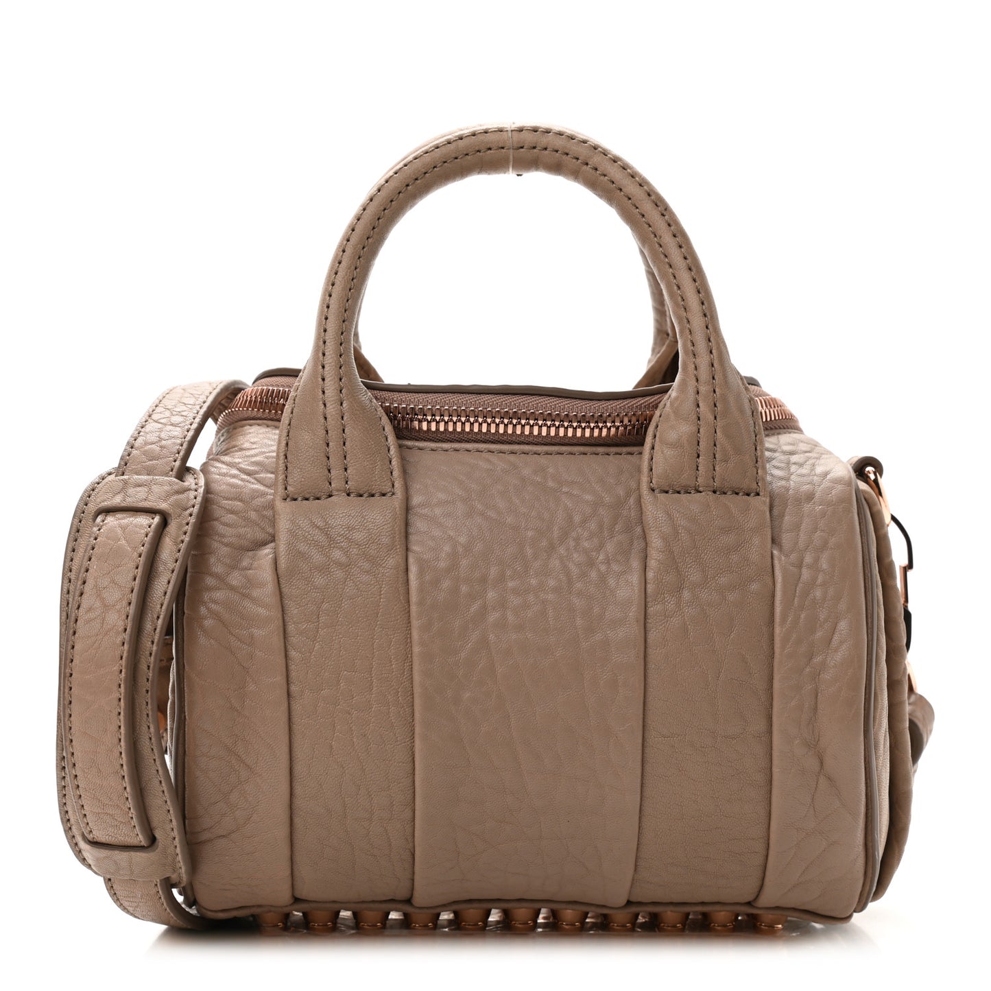 Pebbled Lambskin Mini Rockie Latte Rose Gold Hardware