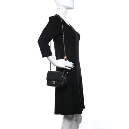 Chanel Lambskin Quilted Mini Pearl Crush Flap Black 2 of 11