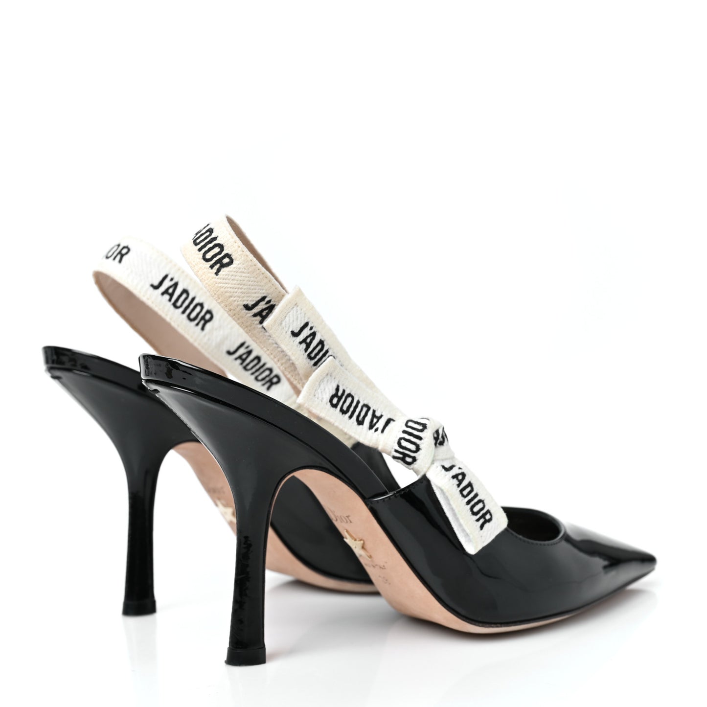 Patent Ribbon J'Adior Slingback 100mm Pumps 38 Black