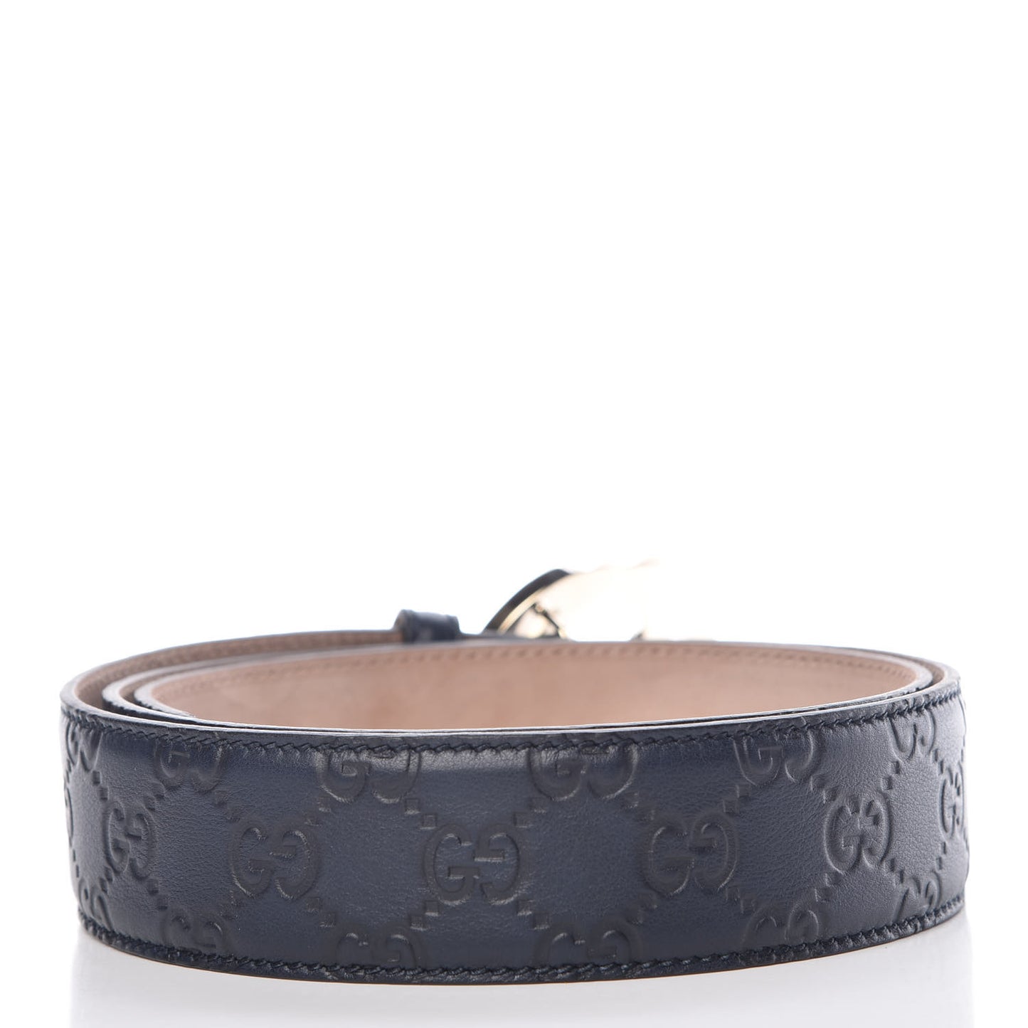 Guccissima Interlocking G Belt 100 40 Navy