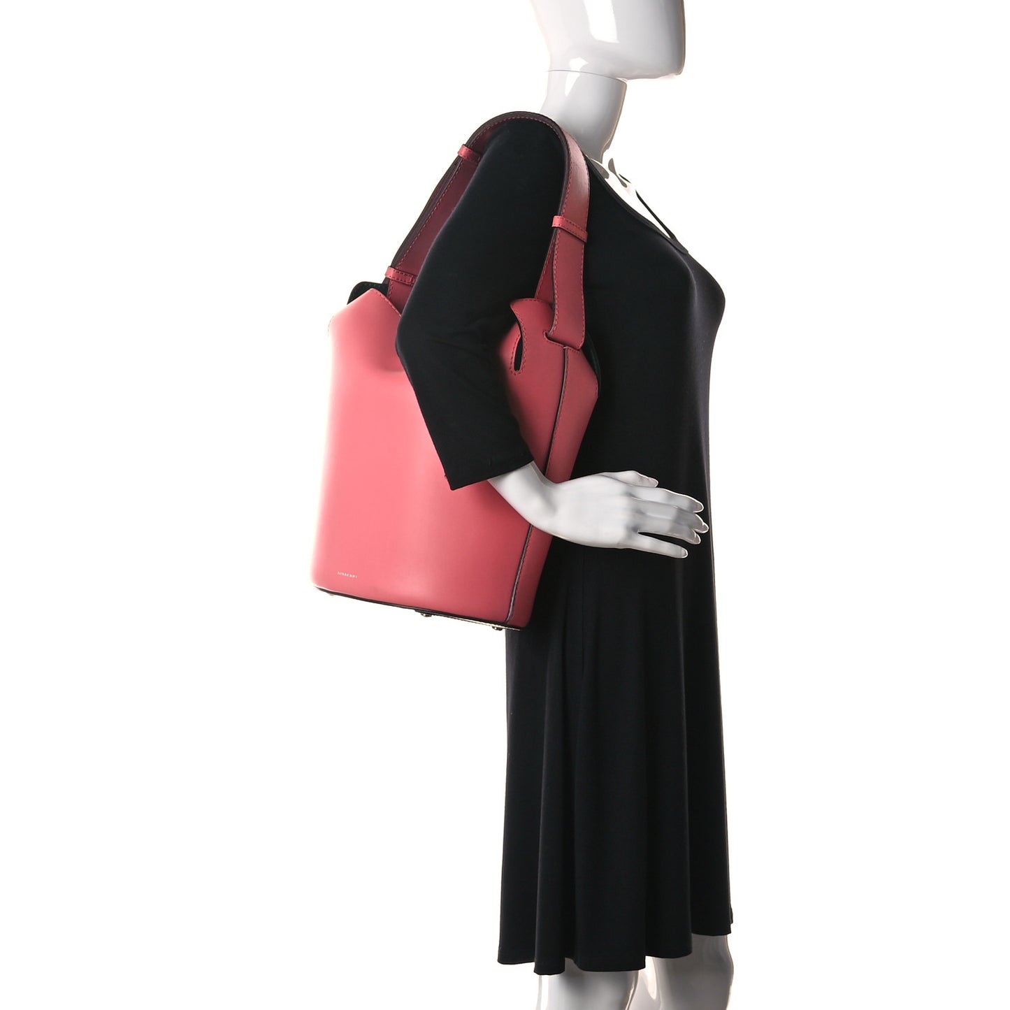 Supple Calfskin Medium Bucket Coral Pink