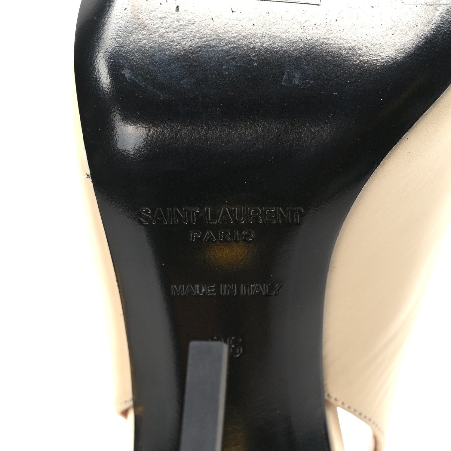 Saint Laurent Calfskin Opyum 110 Slingback Pumps 36 Real Beige 7 of 8