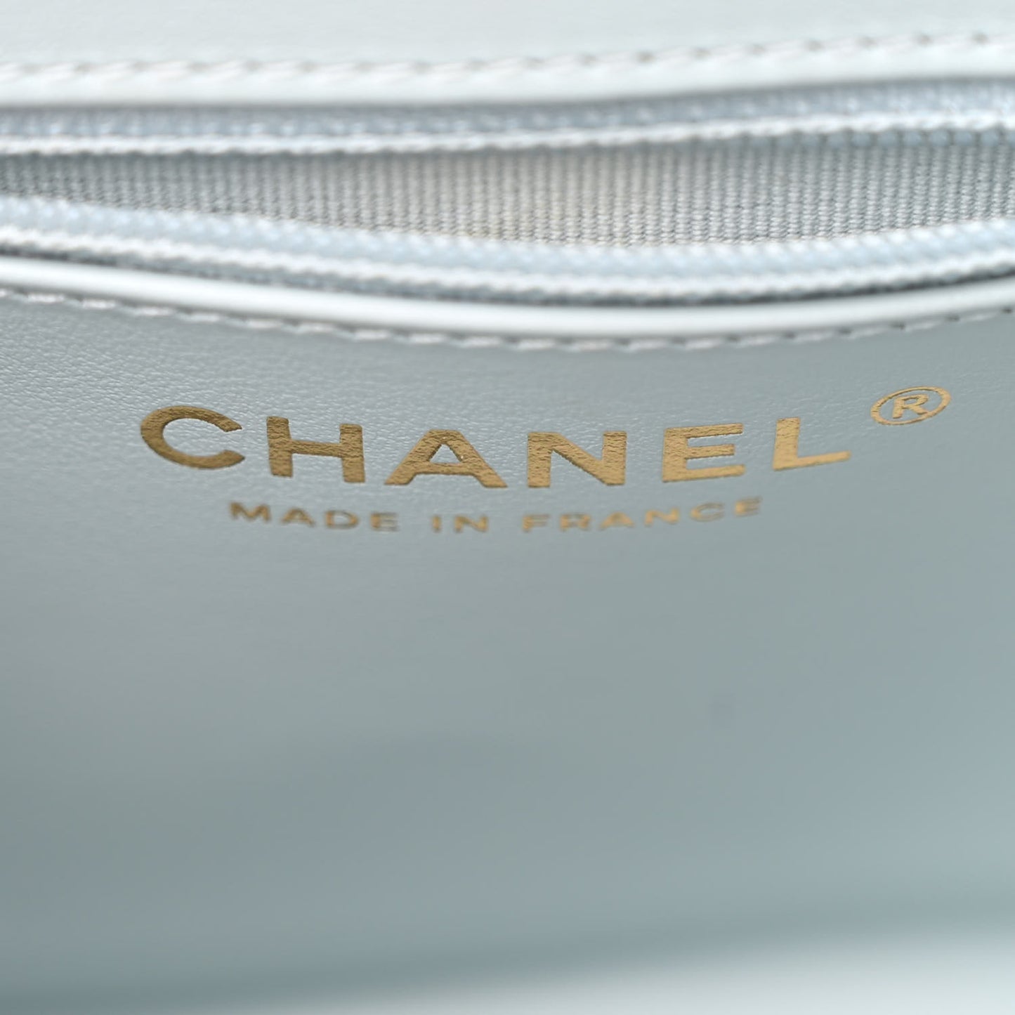 Shiny Aged Calfskin Quilted Nano Kelly Shopper Light Blue