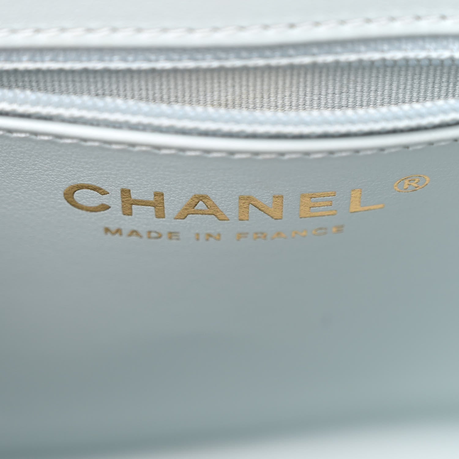 Chanel Shiny Aged Calfskin Quilted Nano Kelly Shopper Light Blue 6 of 12