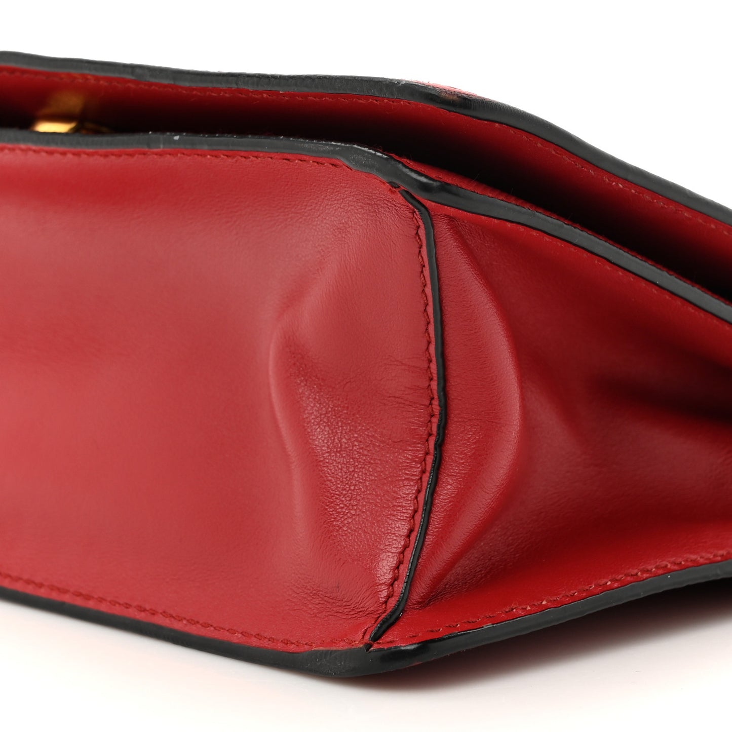 Saffiano Chain Shoulder Bag Fuoco