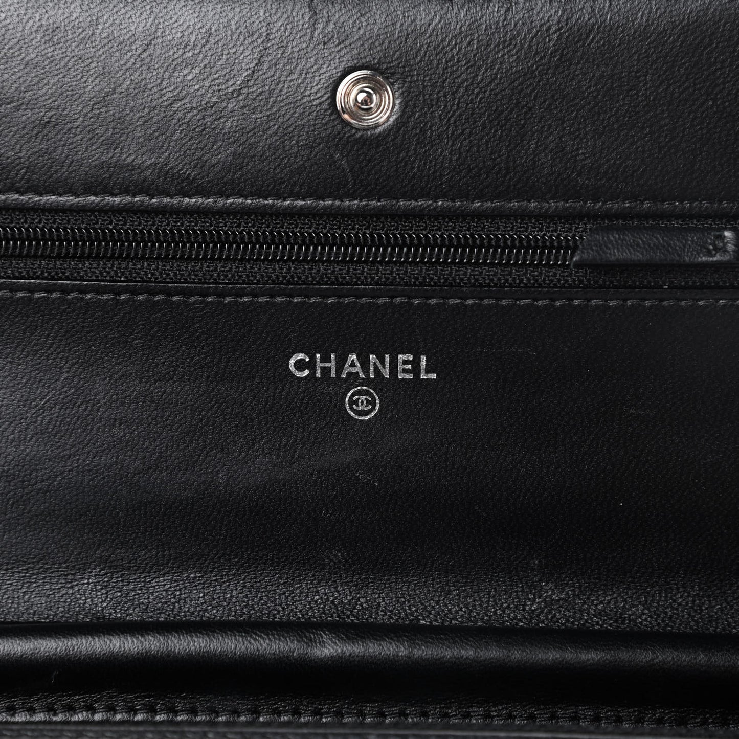 Lambskin Quilted Wallet On Chain WOC Black