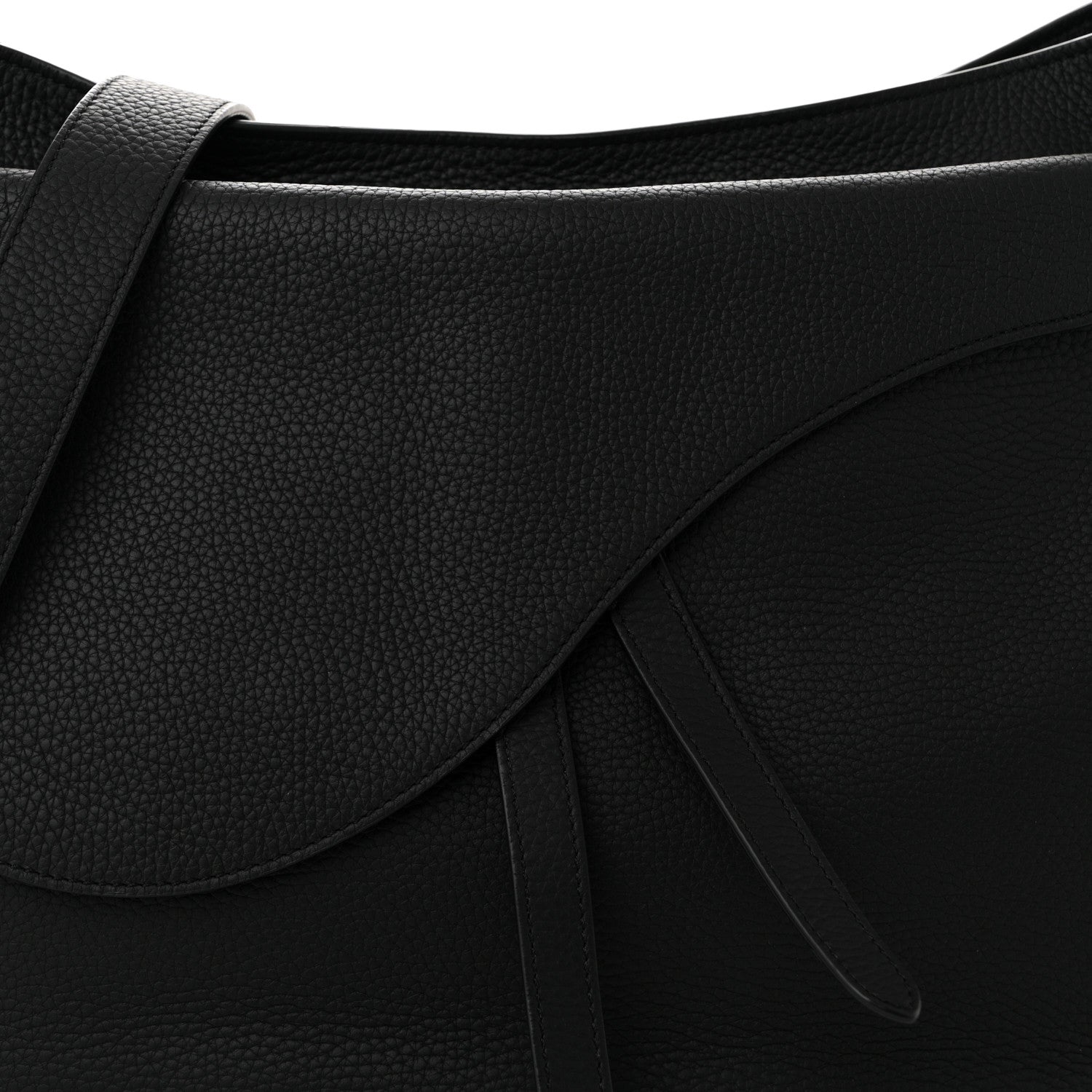 Christian Dior Grained Calfskin Saddle Soft Bag Black 15 of 19