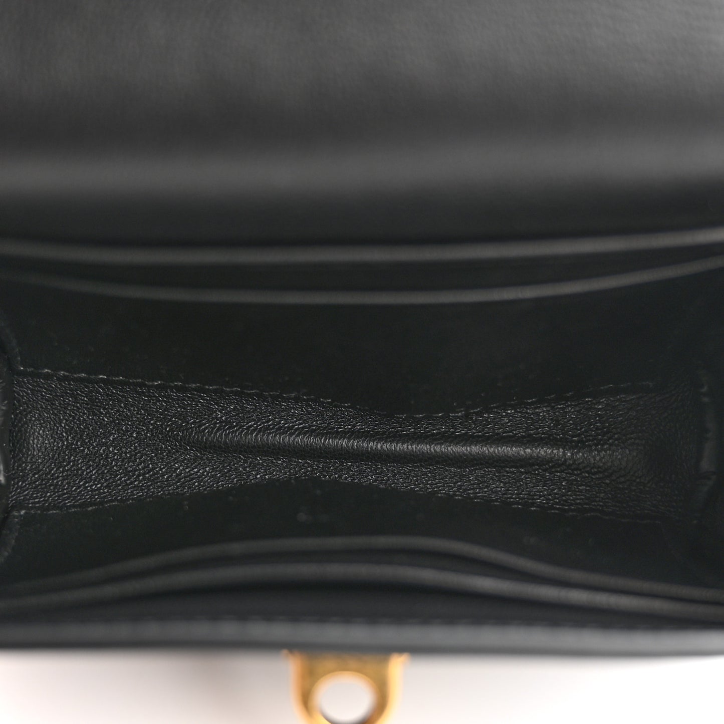 Natural Smooth Calfskin Rodeo Flap Wallet Black
