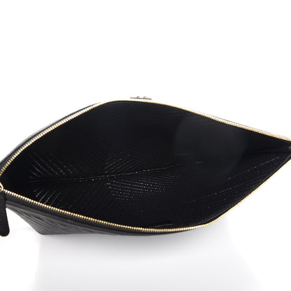 Chanel Caviar Chevron Large Boy Cosmetic Case Black 5 of 7