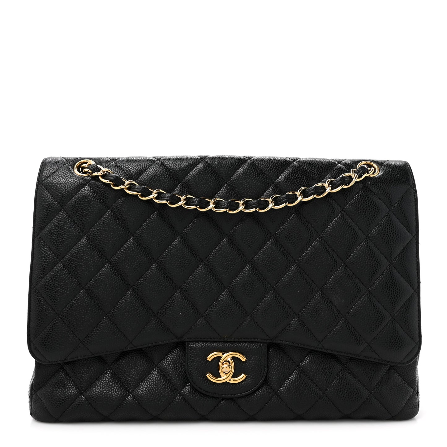 Caviar Quilted Maxi Single Flap Black