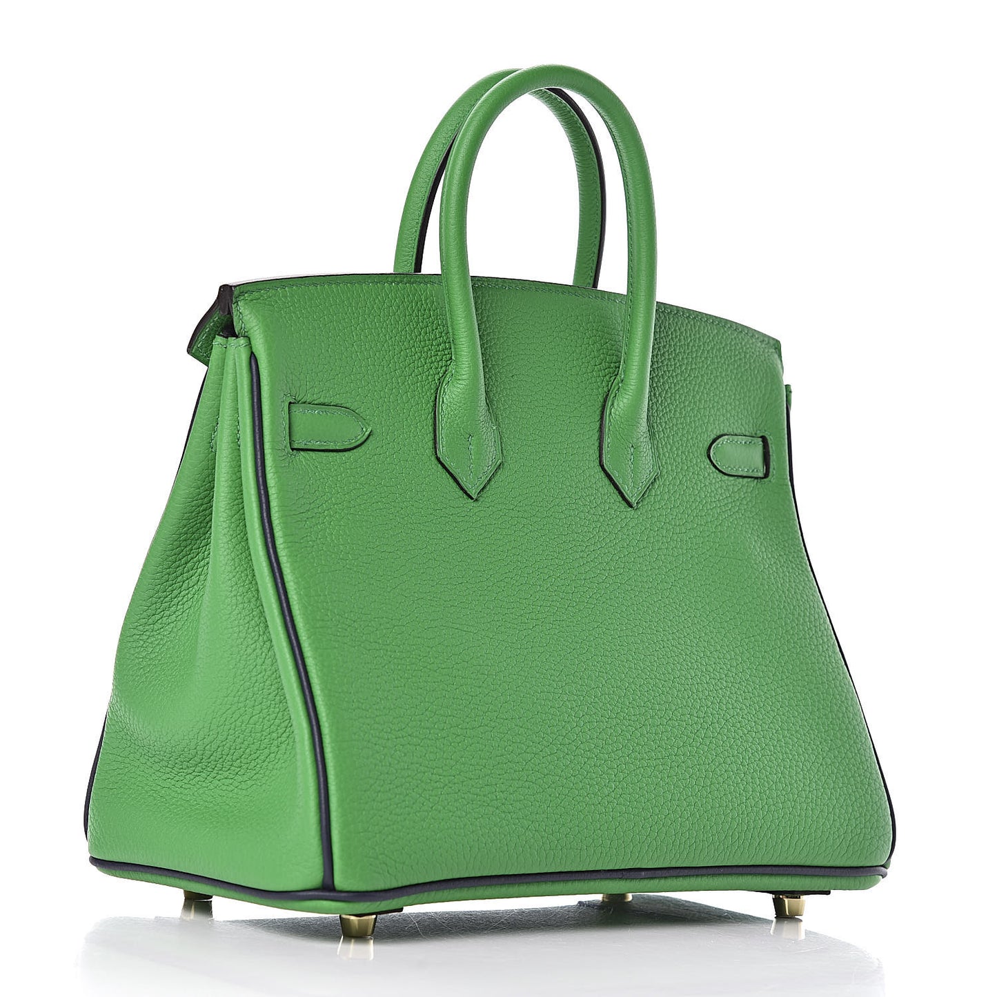 Togo Bi Color Horseshoe Birkin 25 Bambou Bleu Nuit