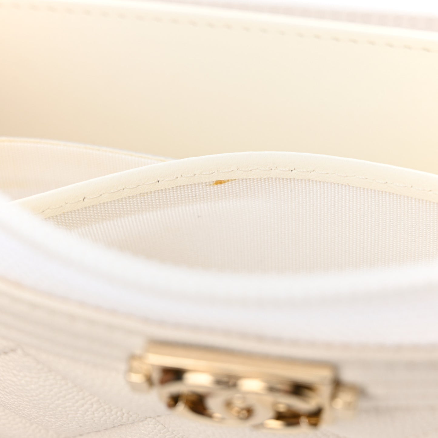Caviar Quilted Boy Long Zip Around Wallet White