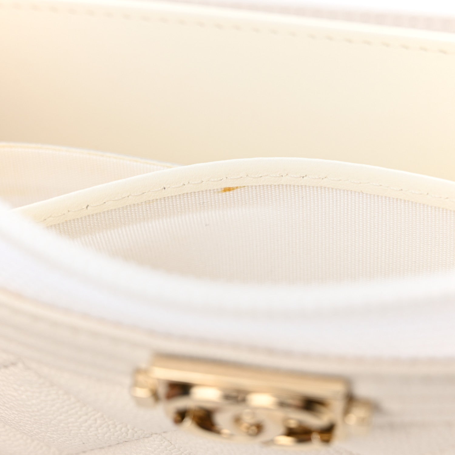 Chanel Caviar Quilted Boy Long Zip Around Wallet White 9 of 9