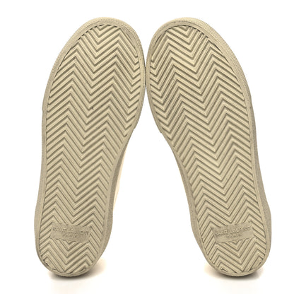 Saint Laurent Distressed Canvas Court Classic Sneakers 35.5 Panna 5 of 9