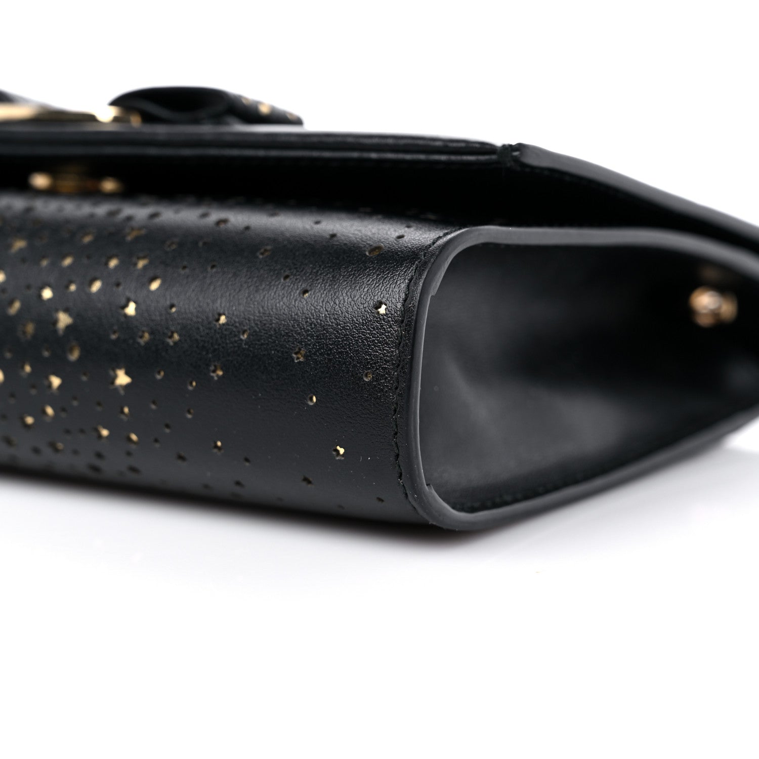 Salvatore Ferragamo Laser Cut Calfskin Vara Bow Shoulder Bag Black 8 of 9